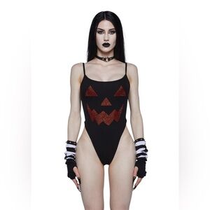 HALLOWEEN Women’s Pumpkin Bodysuit Dolls Kill SOLD OUT ONLINE Size Large